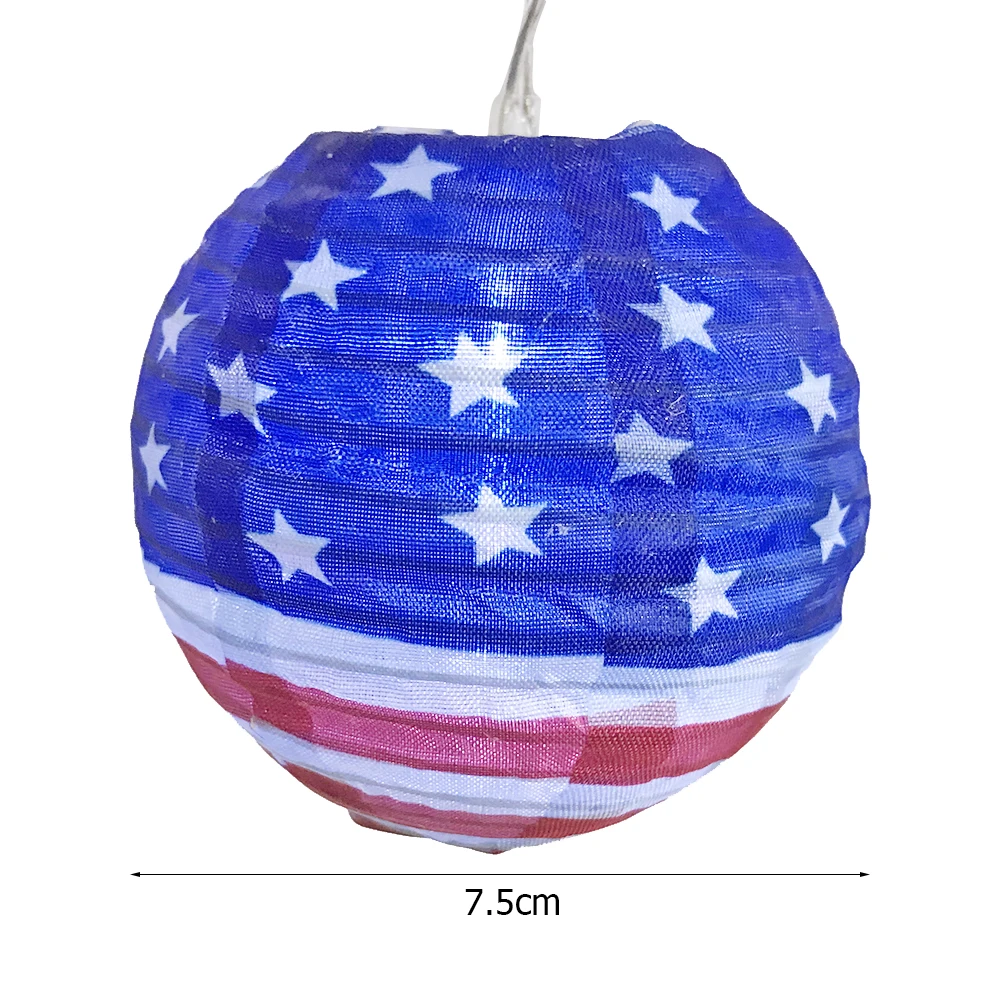 LED String Lights USA National Flag Lantern Light Waterproof 10 LED Pendant Lamp Independence Day Festival Party Home Decoration
LED String Lights USA National Flag Lantern Light Waterproof 10 LED Pendant Lamp Independence Day Festival Party Home Decoration