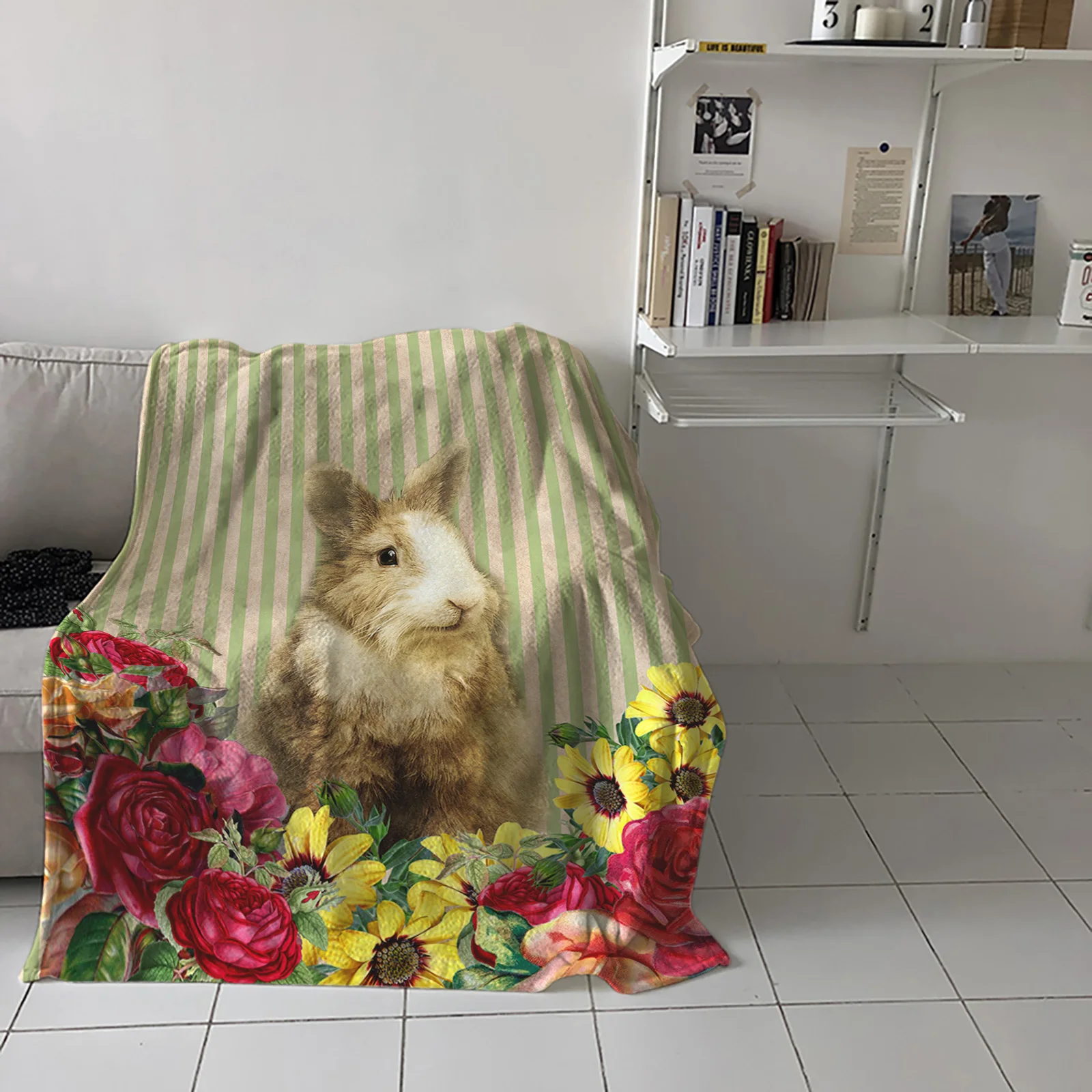 Rose Sunflower Stripes Retro Bunny Throw Blanket Home Sofa Decor Blanket Portable Soft Bedspread Microfiber Blankets for Beds
Rose Sunflower Stripes Retro Bunny Throw Blanket Home Sofa Decor Blanket Portable Soft Bedspread Microfiber Blankets for Beds