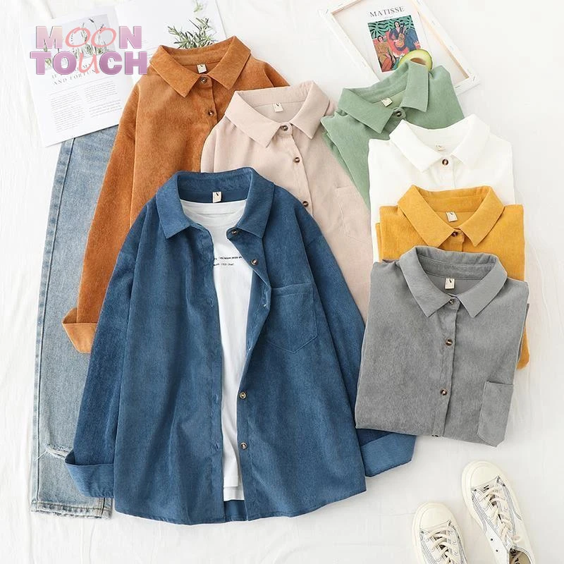 Solid Color Women's Corduroy Shirt New Spring-Autumn Chic Lady Streetwear Fashion Loose Casual Shirt Long Sleeve Clothing Button
Solid Color Women's Corduroy Shirt New Spring-Autumn Chic Lady Streetwear Fashion Loose Casual Shirt Long Sleeve Clothing Button