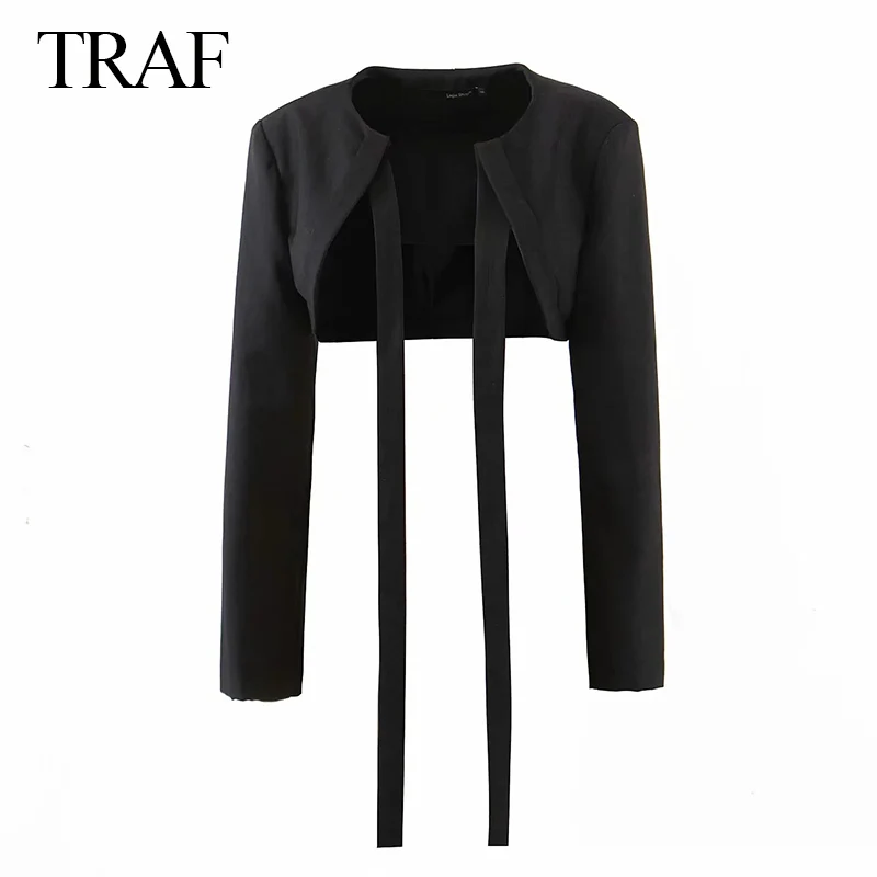 Женская одежда TRAF ZA, куртка с длинным рукавом, уличная одежда Y2k, черные кроп-топы, ультра-короткий дизайн, темпераментный Простой повседневн... 
Женская одежда TRAF ZA, куртка с длинным рукавом, уличная одежда Y2k, черные кроп-топы, ультра-короткий дизайн, темпераментный Простой повседневн...