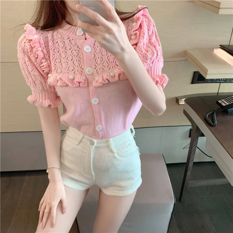 bead work pink knitted tops women short sleeve sweaters summer knitted sweater bead work pearl tops woman
bead work pink knitted tops women short sleeve sweaters summer knitted sweater bead work pearl tops woman