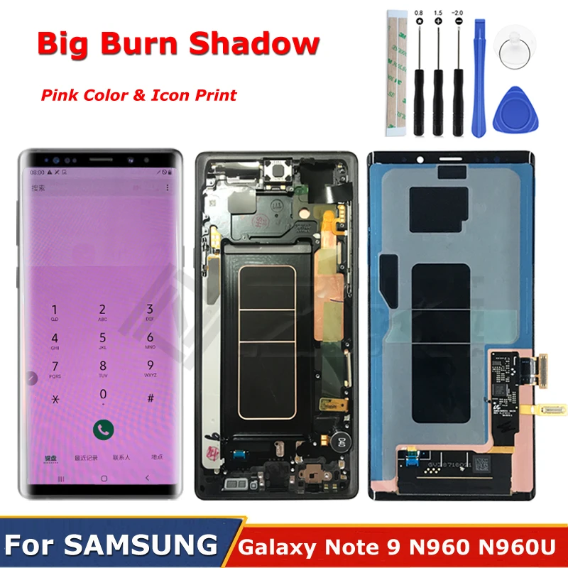 Burn Shadow AMOLED For SAMSUNG GALAXY Note 9 LCD Display Touch Screen Replacement N960u Digitizer Assembly With Frame N960f/ds
Burn Shadow AMOLED For SAMSUNG GALAXY Note 9 LCD Display Touch Screen Replacement N960u Digitizer Assembly With Frame N960f/ds