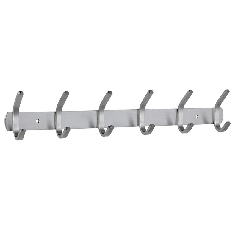 K3NA Stainless Steel 6-Hook Rail Coat Rack Wall Mounted Hanger Bedroom Home Storage
K3NA Stainless Steel 6-Hook Rail Coat Rack Wall Mounted Hanger Bedroom Home Storage