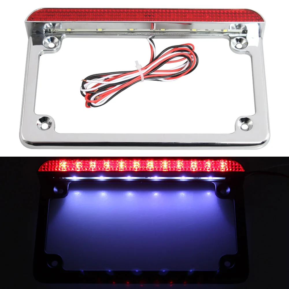 6" LED Brake Tail Light Motorcycle License Plate Frame Holder Universal Fits for Harley Honda Suzuki Yamaha Kawasaki Motorcycles
6" LED Brake Tail Light Motorcycle License Plate Frame Holder Universal Fits for Harley Honda Suzuki Yamaha Kawasaki Motorcycles