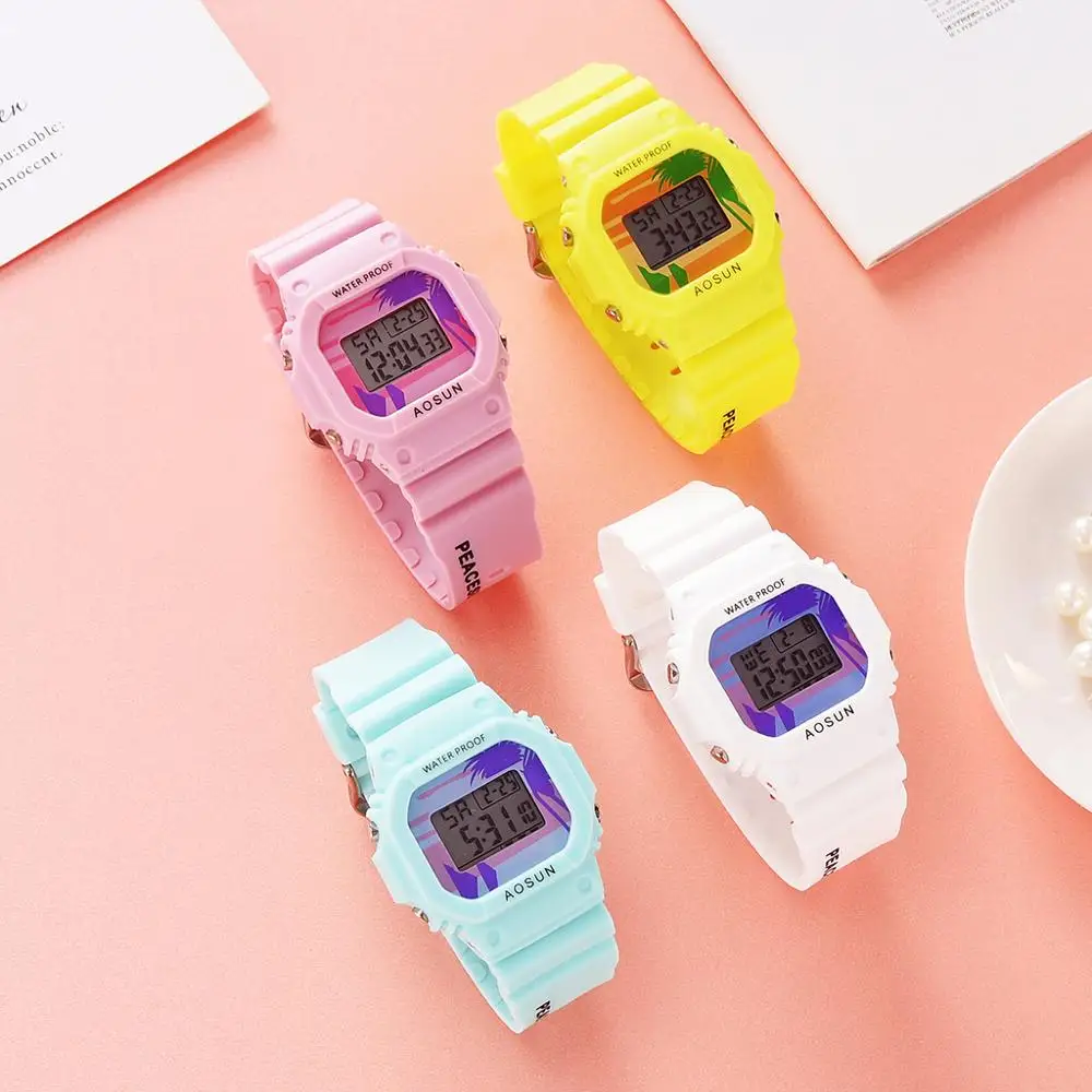 2020 New Multifunction Color Electronic Sport Woman Watch Silicone Student Wristwatches Big Dial Clock relogios femininos
2020 New Multifunction Color Electronic Sport Woman Watch Silicone Student Wristwatches Big Dial Clock relogios femininos