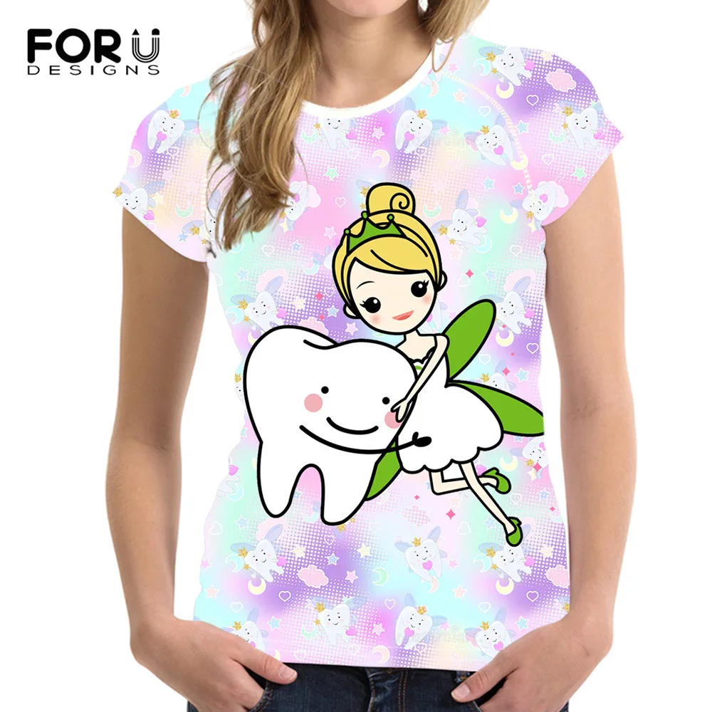 FORUDESIGNS Kawaii Dentist&Tooth Fairy 3D Printing Summer T-shirts for Women Harajuku Female Tops Shirt Woman Short Sleeve 2020
FORUDESIGNS Kawaii Dentist&Tooth Fairy 3D Printing Summer T-shirts for Women Harajuku Female Tops Shirt Woman Short Sleeve 2020
