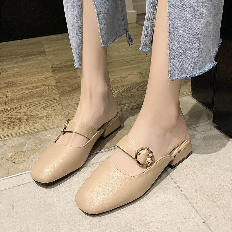 Shoes Beige Heeled Sandals Slippers Casual Mules For Women 2021 Cover Toe Pantofle Loafers Black Luxury Flat Summer Soft New Lac
Shoes Beige Heeled Sandals Slippers Casual Mules For Women 2021 Cover Toe Pantofle Loafers Black Luxury Flat Summer Soft New Lac