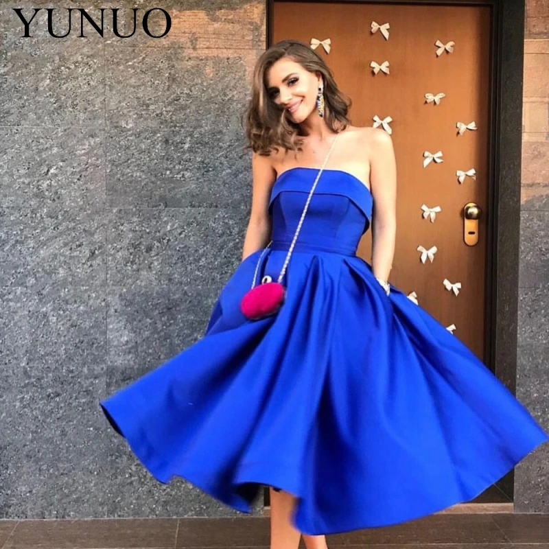 YuNuo Royal Blue Short Prom Dress 2019 Satin A line Graduation Dress Strapless Sexy Sleeveless Cocktail Gown N69
YuNuo Royal Blue Short Prom Dress 2019 Satin A line Graduation Dress Strapless Sexy Sleeveless Cocktail Gown N69