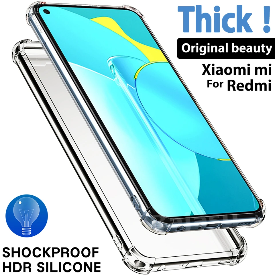 Thicken Clear Cover Phone Case For Xiaomi Redmi Note 10 Pro 8 9T 7 9 Mi 10 10T 11 Ultra Lite Pro 9A 9C Shockproof Silicone Cases
Thicken Clear Cover Phone Case For Xiaomi Redmi Note 10 Pro 8 9T 7 9 Mi 10 10T 11 Ultra Lite Pro 9A 9C Shockproof Silicone Cases