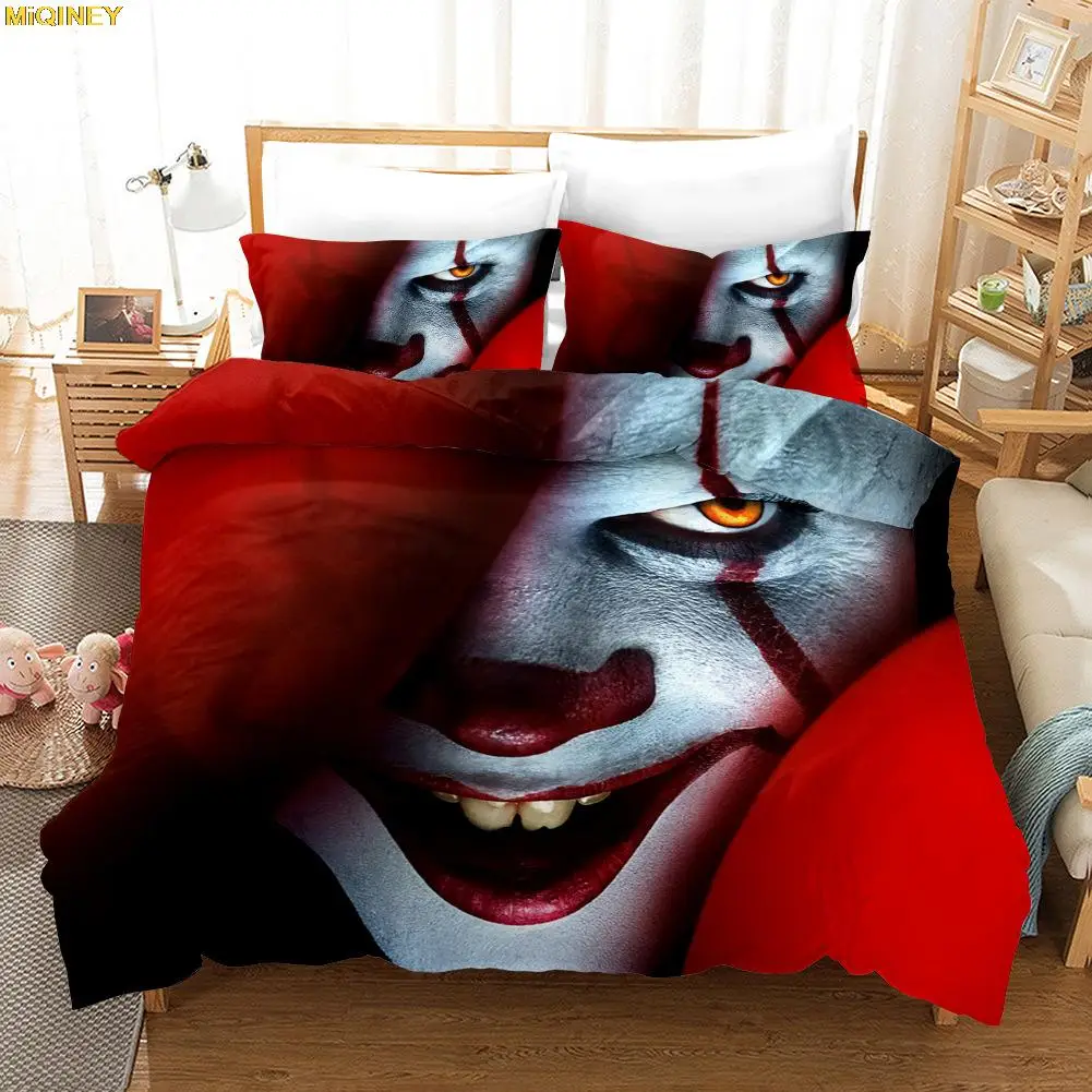 

MiQINEY IT 2 Bedding Set Clown Duvet Cover Sets Comforter Bed Linen Twin Queen King Single Size Dropshipping Horror Moive