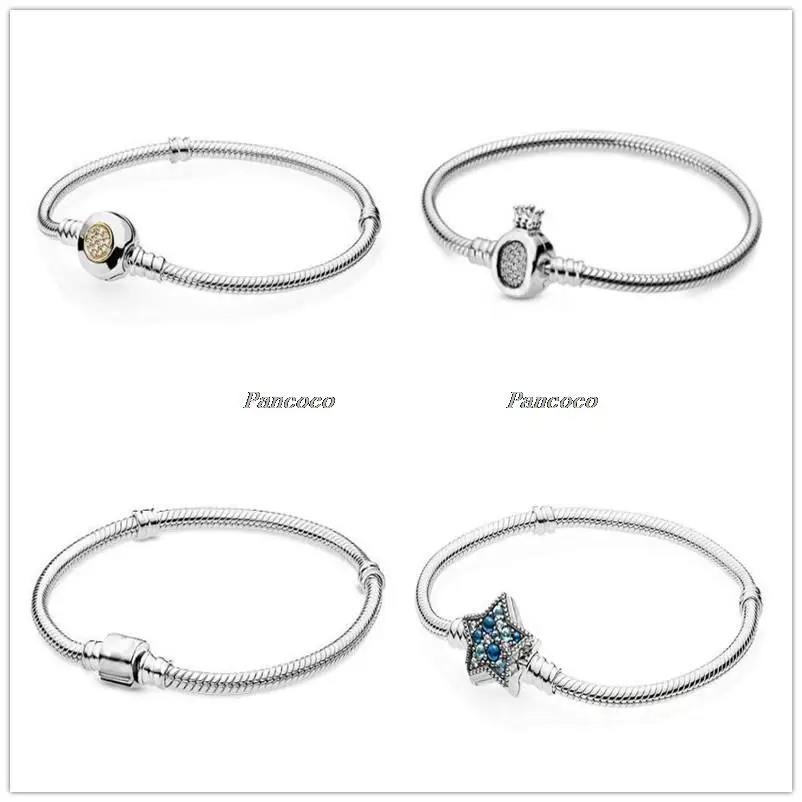 925 Sterling Silver Bracelet Moments Crown O & Snake Chain Bracelet Fit Women Bead Charm Diy Fashion Jewelry
925 Sterling Silver Bracelet Moments Crown O & Snake Chain Bracelet Fit Women Bead Charm Diy Fashion Jewelry