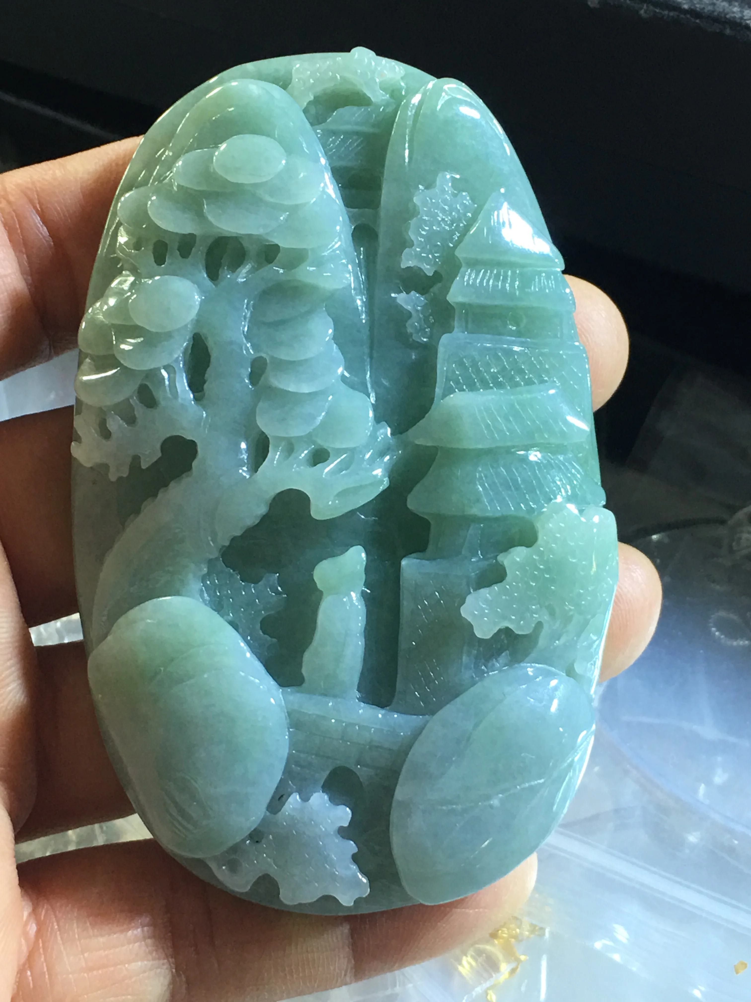 Natural 7A Myanmar jade Handcarved landscape green jadeite jade pendant jade necklaces pendants jewelry jade necklace
Natural 7A Myanmar jade Handcarved landscape green jadeite jade pendant jade necklaces pendants jewelry jade necklace