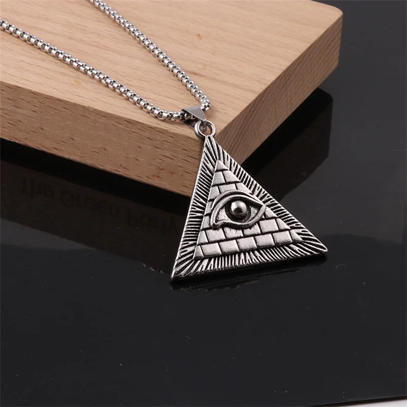 Fashion Personality Ancient Egyptian Pyramid Eye Pendant Necklace Triangle Eye Punk Trend Hip Hop Necklace Jewelry wholesale
Fashion Personality Ancient Egyptian Pyramid Eye Pendant Necklace Triangle Eye Punk Trend Hip Hop Necklace Jewelry wholesale