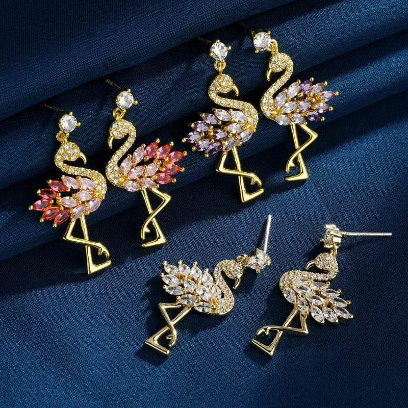 Delicate Trendy Flamingo Earrings Cubic Zirconia Crystal Ear Stud Earrings for Women Lady Girls Jewelry Brincos
Delicate Trendy Flamingo Earrings Cubic Zirconia Crystal Ear Stud Earrings for Women Lady Girls Jewelry Brincos