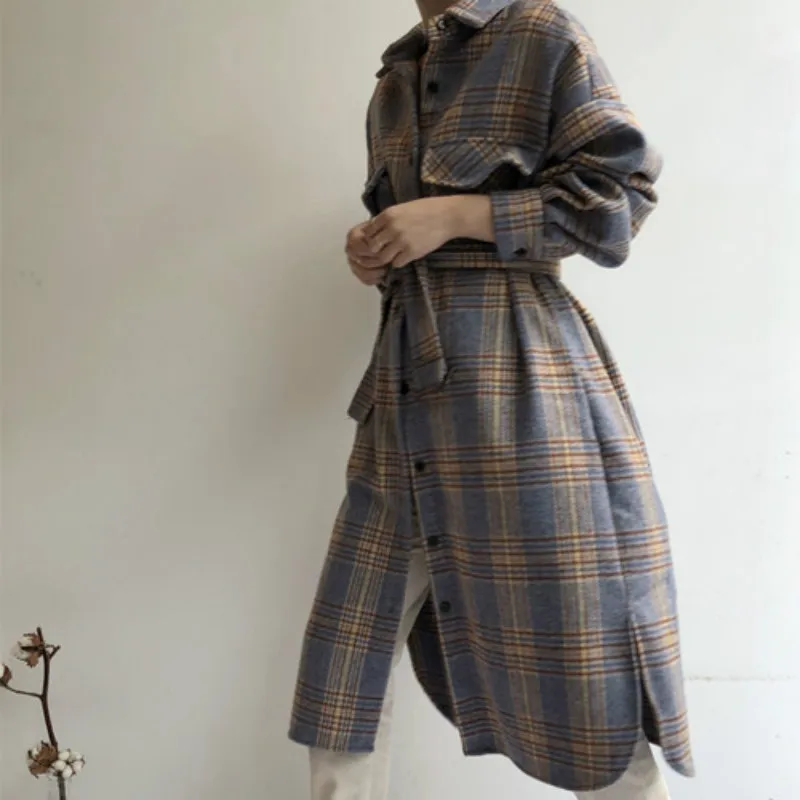 Elegant Coat Retro Plaid Jacket Women's Autum/ and Winter Long Wool Plaid Shirt Jacket Long Sleeve Coat Warm Women Tweed Jacket
Elegant Coat Retro Plaid Jacket Women's Autum/ and Winter Long Wool Plaid Shirt Jacket Long Sleeve Coat Warm Women Tweed Jacket