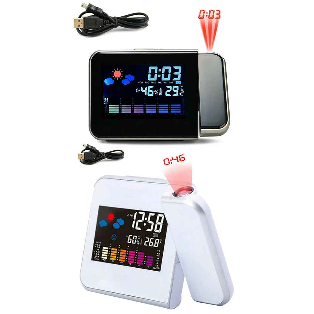 LCD Digital Weather projection clock Alarm Clock Temperature Alarm Table Clock
LCD Digital Weather projection clock Alarm Clock Temperature Alarm Table Clock