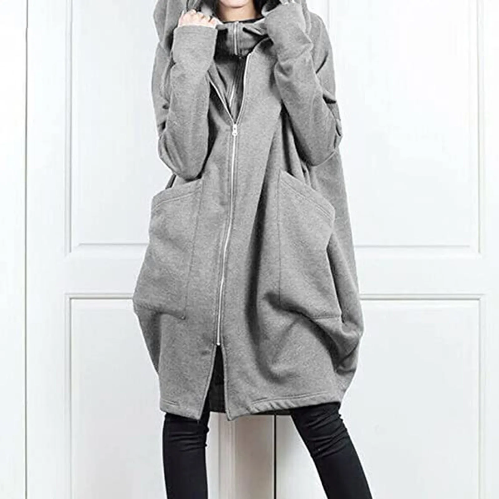 Модные толстовки, женские толстовки с длинным рукавом, осенняя Свободная верхняя одежда с открытым спереди, однотонная блузка с капюшоном и...
Модные толстовки, женские толстовки с длинным рукавом, осенняя Свободная верхняя одежда с открытым спереди, однотонная блузка с капюшоном и...