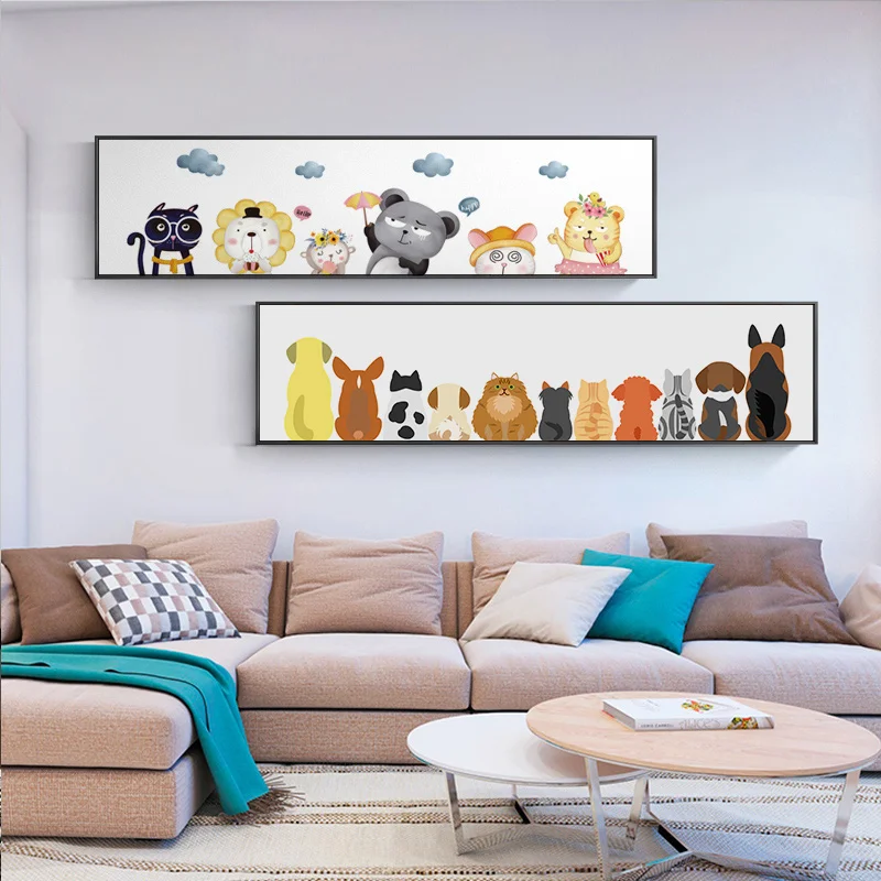 Lengthen Canvas Painting Cartoon Animals A Row Of Cute Decorative Paintings Children Painting For Home Living Room Room Wall Art
Lengthen Canvas Painting Cartoon Animals A Row Of Cute Decorative Paintings Children Painting For Home Living Room Room Wall Art