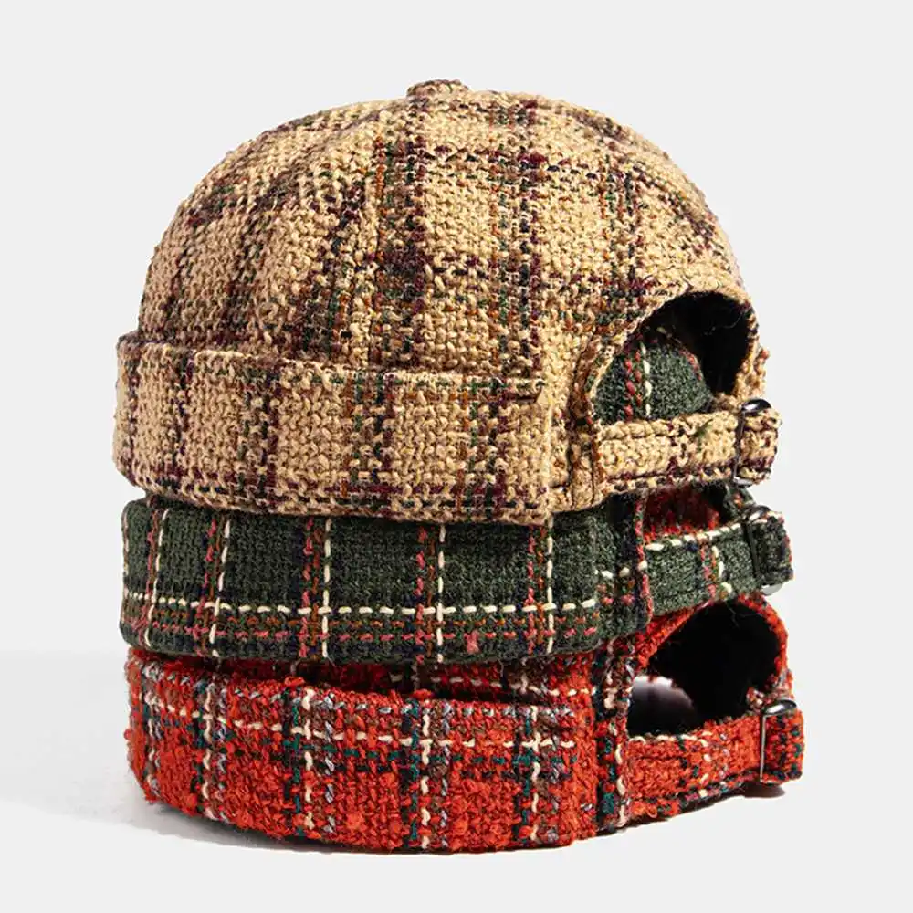 Men & Women Cotton Barret Casual Personality Adjustable Plaid Pattern Brimless Beanie Skull Hat Landlord Hat Fashion 3 Colors
Men & Women Cotton Barret Casual Personality Adjustable Plaid Pattern Brimless Beanie Skull Hat Landlord Hat Fashion 3 Colors