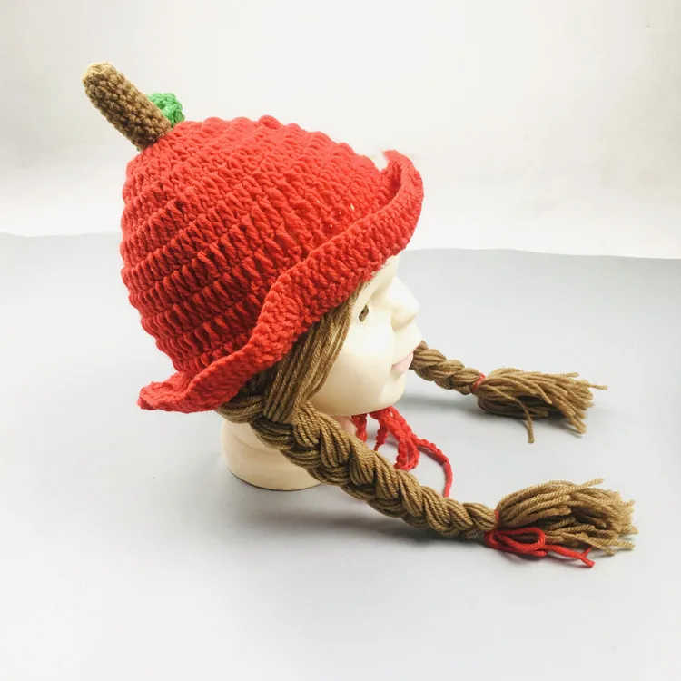 Kids Hat New Korean Children Knitted Hat with Braids Infant Autumn Winter Apple Shaped Cap Baby Ear Protection Photography Props
Kids Hat New Korean Children Knitted Hat with Braids Infant Autumn Winter Apple Shaped Cap Baby Ear Protection Photography Props