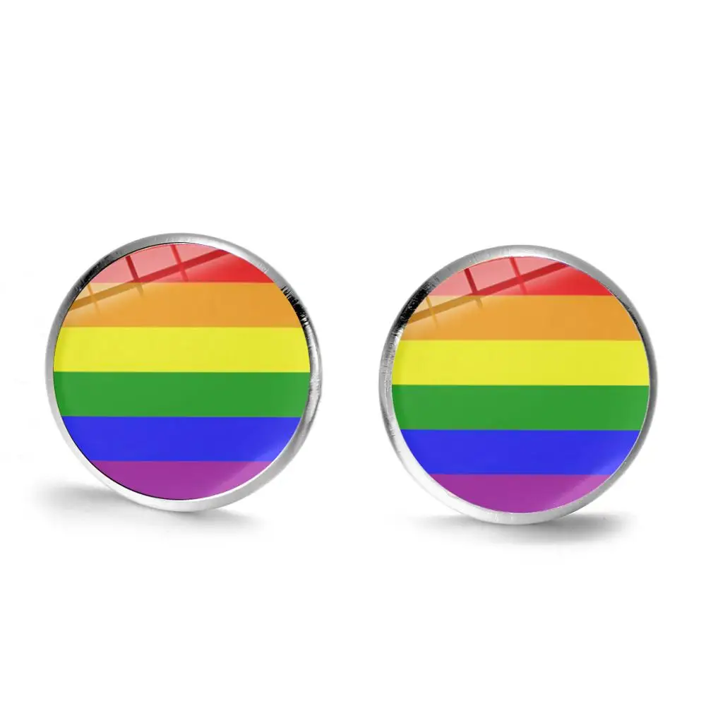 Новое поступление ЛГБТ гей-Прайд серьги-гвоздики лесбийские Bi Pride красочные