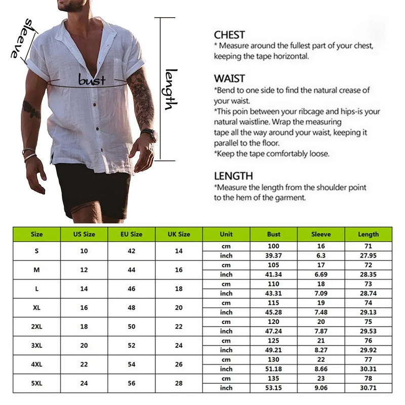 2021 Fashion Mens Short Sleeve Button Down Shirts Linen Cotton Shirts Lightweight Beach Plain Tops Solid Casual Shirt S-5XL
2021 Fashion Mens Short Sleeve Button Down Shirts Linen Cotton Shirts Lightweight Beach Plain Tops Solid Casual Shirt S-5XL