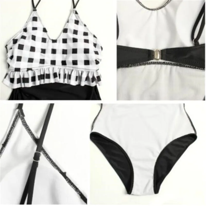 Women Summer Plaid Patchwork Bikini Swimwear Padded Bandage High Waist One-piece Monokini Backless Sling Swimsuits Beach Bikinis
Women Summer Plaid Patchwork Bikini Swimwear Padded Bandage High Waist One-piece Monokini Backless Sling Swimsuits Beach Bikinis