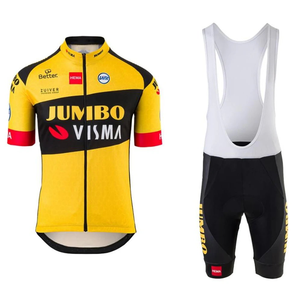 Новинка 2020 профессиональная команда jumbo visma Велоспорт Джерси Набор для мужчин