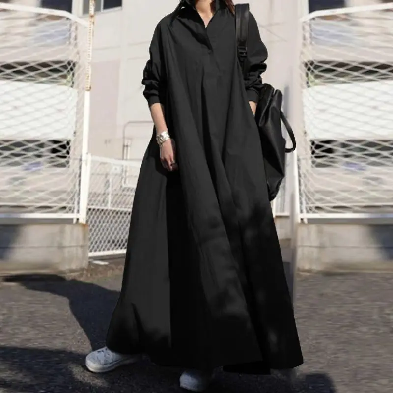 New Spring Autumn Solid Shirt Dress Loose Elegant Long Sundress Women Long Sleeve Indie Vestido Female Robe Kaftan Plus Size 5XL
New Spring Autumn Solid Shirt Dress Loose Elegant Long Sundress Women Long Sleeve Indie Vestido Female Robe Kaftan Plus Size 5XL