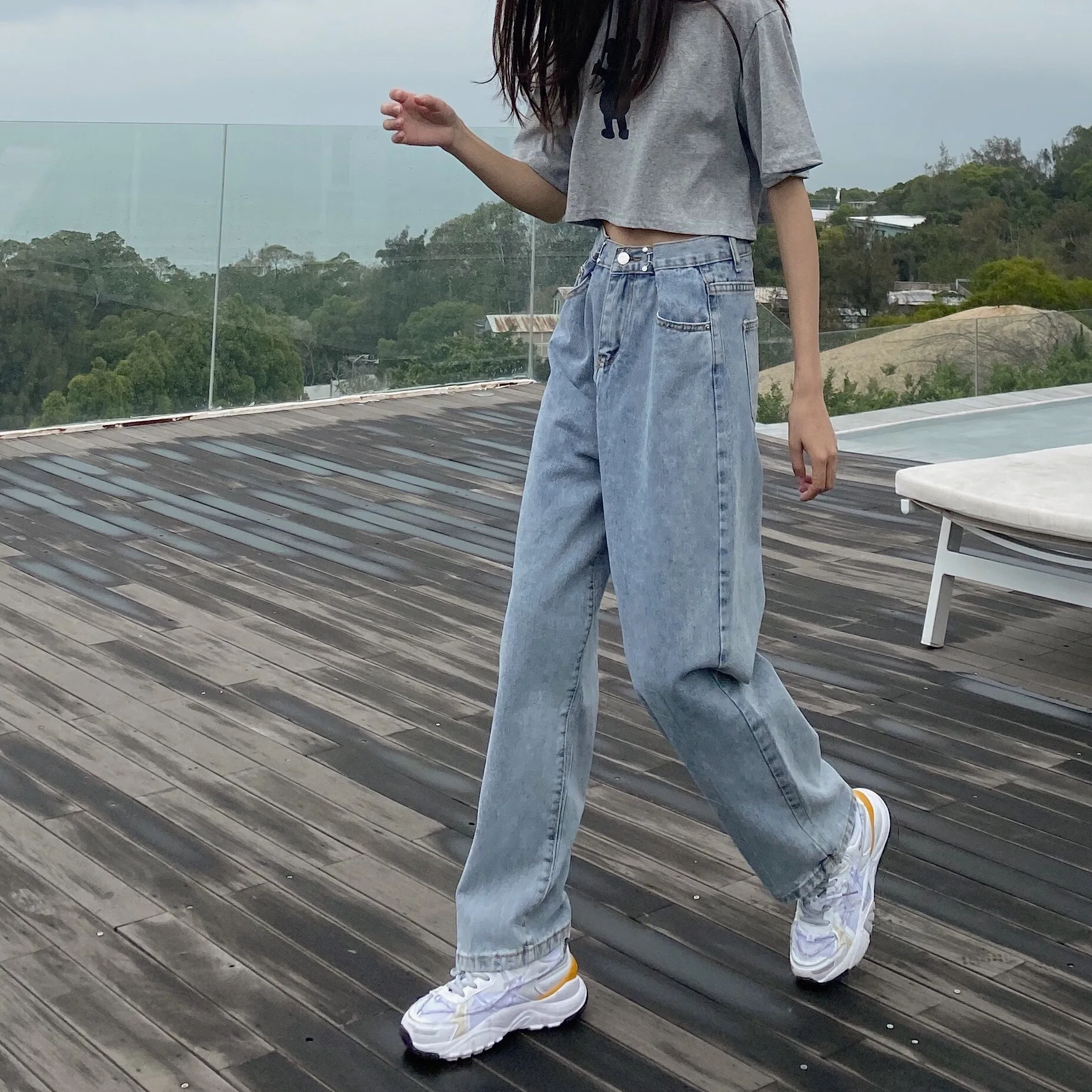 Plus size women's waistline adjustable 2021 summer high waist jeans female fat sister loose and thin wide-leg pants
Plus size women's waistline adjustable 2021 summer high waist jeans female fat sister loose and thin wide-leg pants