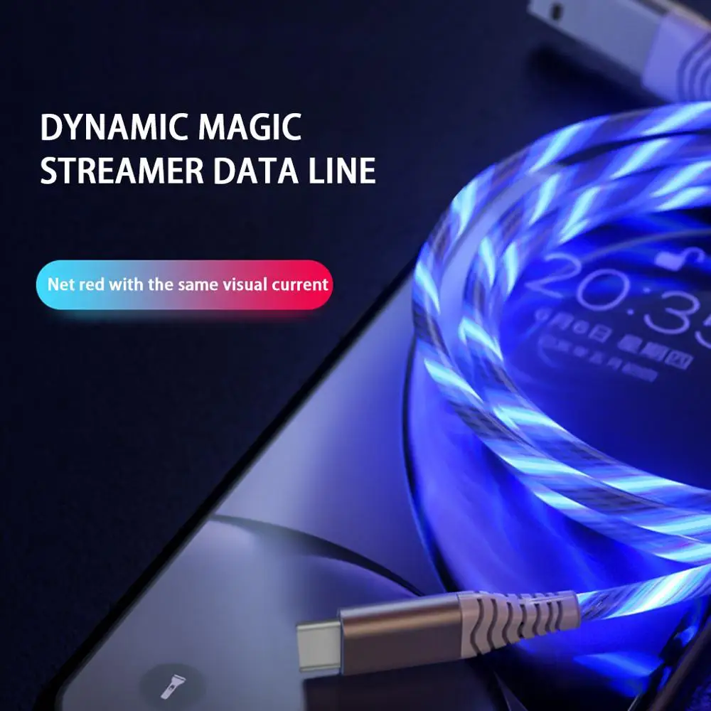 2M LED Streamer USB Cable 9V 3A Lighting Charging Wire Micro USB Cable Usb Type-C Flash Cable Android Cable Fast Charging Cord
2M LED Streamer USB Cable 9V 3A Lighting Charging Wire Micro USB Cable Usb Type-C Flash Cable Android Cable Fast Charging Cord