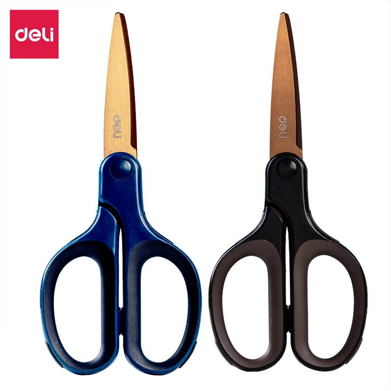 Deli 175mm Titanium Plated Stainless Steel Scissors Soft Rubberized Handle Hand Scissors Color Random 6053
Deli 175mm Titanium Plated Stainless Steel Scissors Soft Rubberized Handle Hand Scissors Color Random 6053