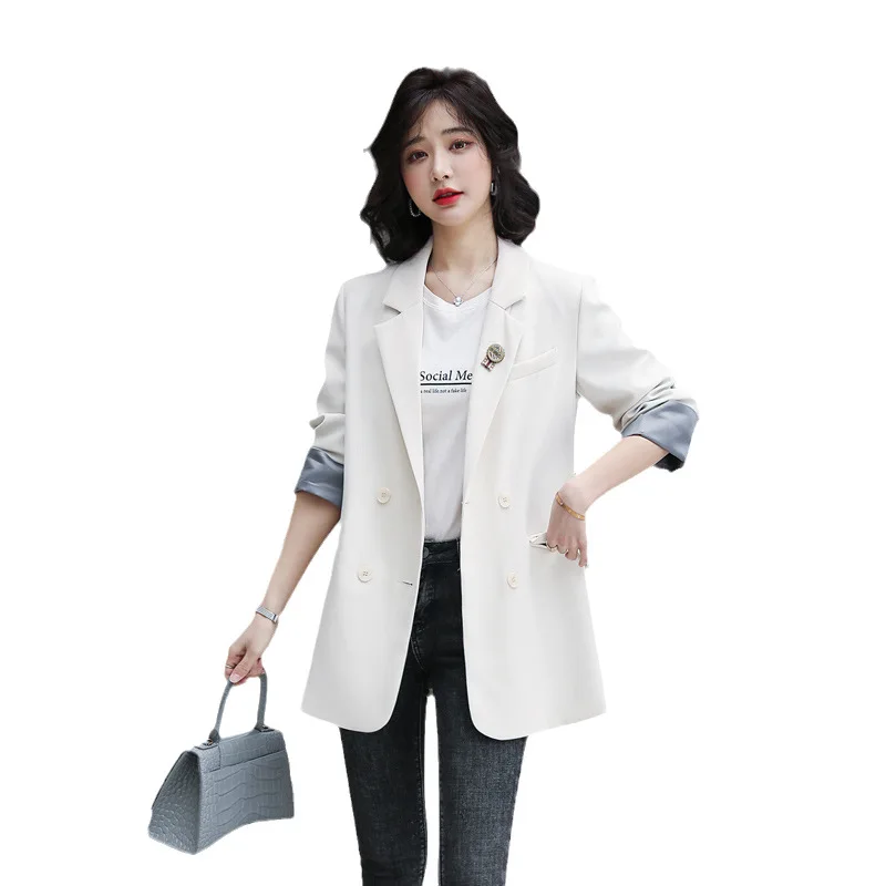 2021 Autumn Women's Formal Long Blazers Fitting Loose Blazers Coat Woman Cardigan Double Breasted Jacket Overcoat Suits
2021 Autumn Women's Formal Long Blazers Fitting Loose Blazers Coat Woman Cardigan Double Breasted Jacket Overcoat Suits