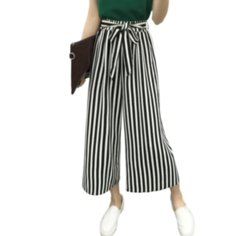 2021 Summer Women's Pants New all-match Loose Elastic High waist Bow Tether Wide-leg nine-point Trousers printed striped plaid
2021 Summer Women's Pants New all-match Loose Elastic High waist Bow Tether Wide-leg nine-point Trousers printed striped plaid