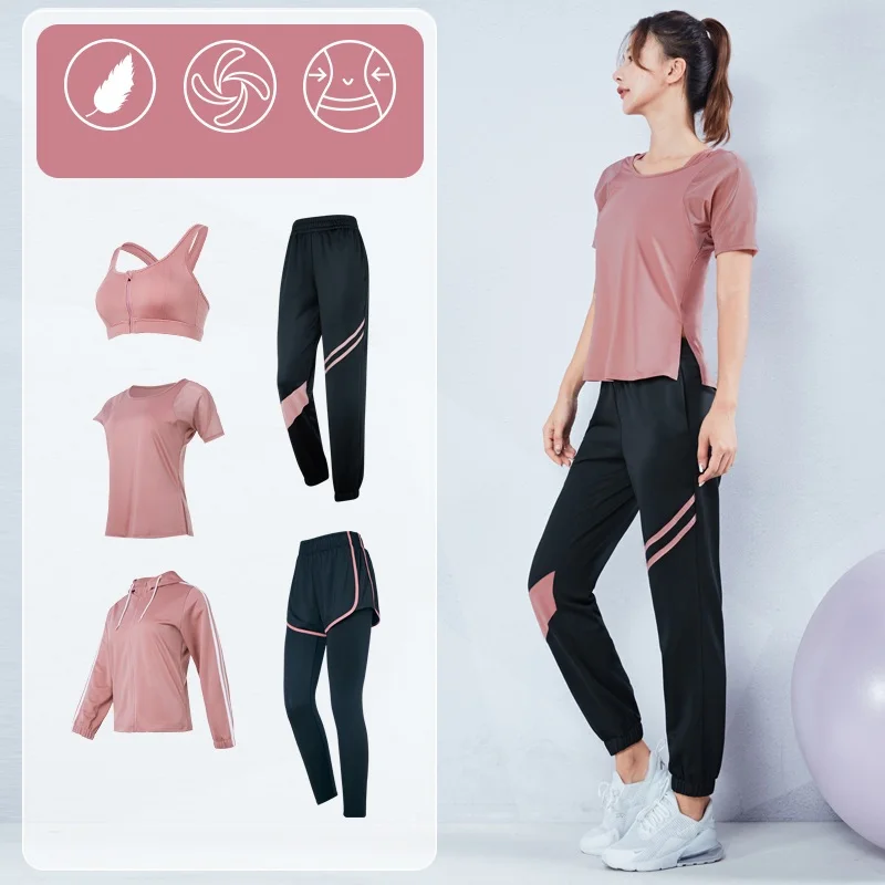 Women Sport Running Set 5pcs Yoga Workout Suits Sports Bra+Mesh Shirt+Shorts+Pants+Zipper Jackets Quick Dry Gym Clothes Outfit
Women Sport Running Set 5pcs Yoga Workout Suits Sports Bra+Mesh Shirt+Shorts+Pants+Zipper Jackets Quick Dry Gym Clothes Outfit