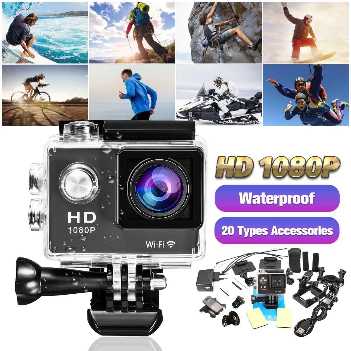 SJ5000 Action Camera Ultra HD 1080P 30FPS WiFi 1.5-Inch 30M Underwater Waterproof Helmet Video Recording Cameras Sport Camera
SJ5000 Action Camera Ultra HD 1080P 30FPS WiFi 1.5-Inch 30M Underwater Waterproof Helmet Video Recording Cameras Sport Camera