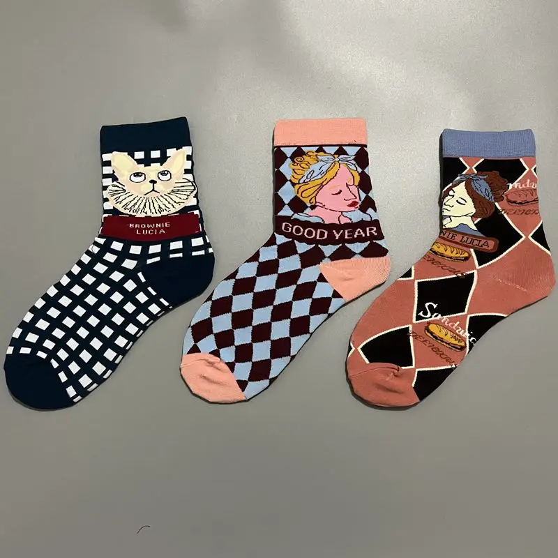 Korean Cotton Socks Vintage Lolita Women Middle Tube Autumn Winter Cartoon Cat Fashion Casual Female Print Streetwear Warm Socks
Korean Cotton Socks Vintage Lolita Women Middle Tube Autumn Winter Cartoon Cat Fashion Casual Female Print Streetwear Warm Socks