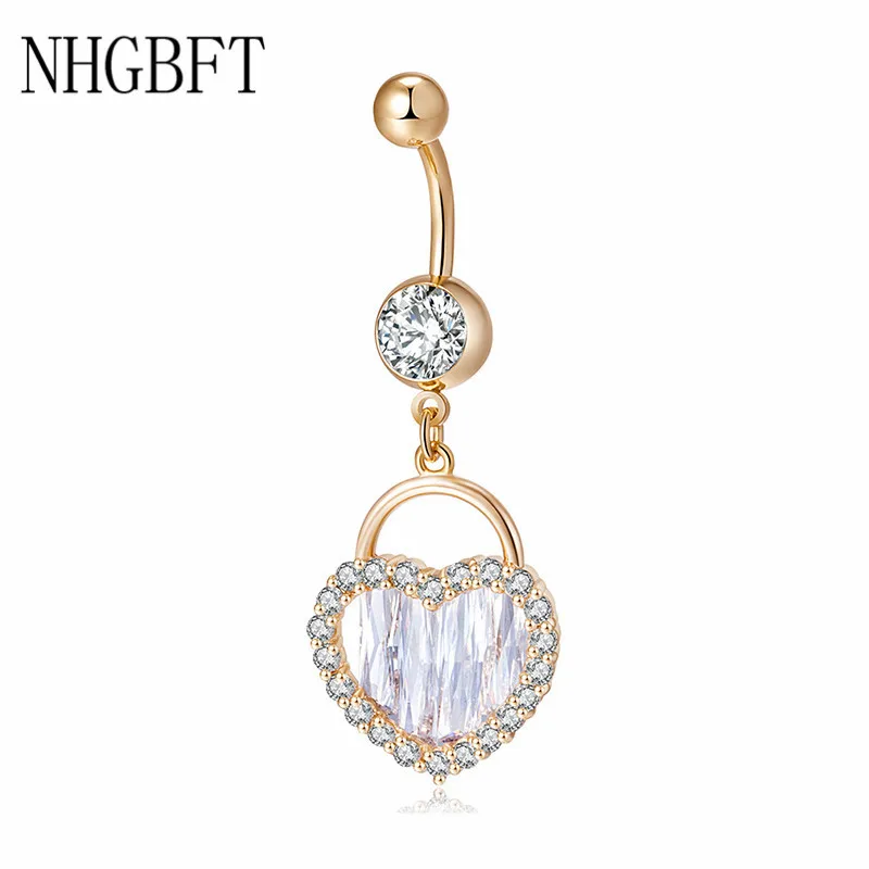 NHGBFT Love heart Clear white Cubic Zirconia Navel Piercing Women Gold-color Belly Button Body Jewelry Navel ring
NHGBFT Love heart Clear white Cubic Zirconia Navel Piercing Women Gold-color Belly Button Body Jewelry Navel ring