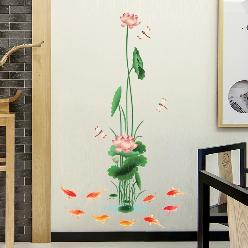 Chinese Style Lotus Flowers Wall Sticker Home Living Room Bedroom Decor Mural Vinyl Self-adhesive Wallpaper Art Room Decor Decal
Chinese Style Lotus Flowers Wall Sticker Home Living Room Bedroom Decor Mural Vinyl Self-adhesive Wallpaper Art Room Decor Decal