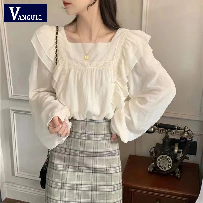 Женская блузка с длинным рукавом Vangull, белая и Тонкая блузка с квадратным вырезом и оборками, мягкая элегантная рубашка во французском стиле...
Женская блузка с длинным рукавом Vangull, белая и Тонкая блузка с квадратным вырезом и оборками, мягкая элегантная рубашка во французском стиле...