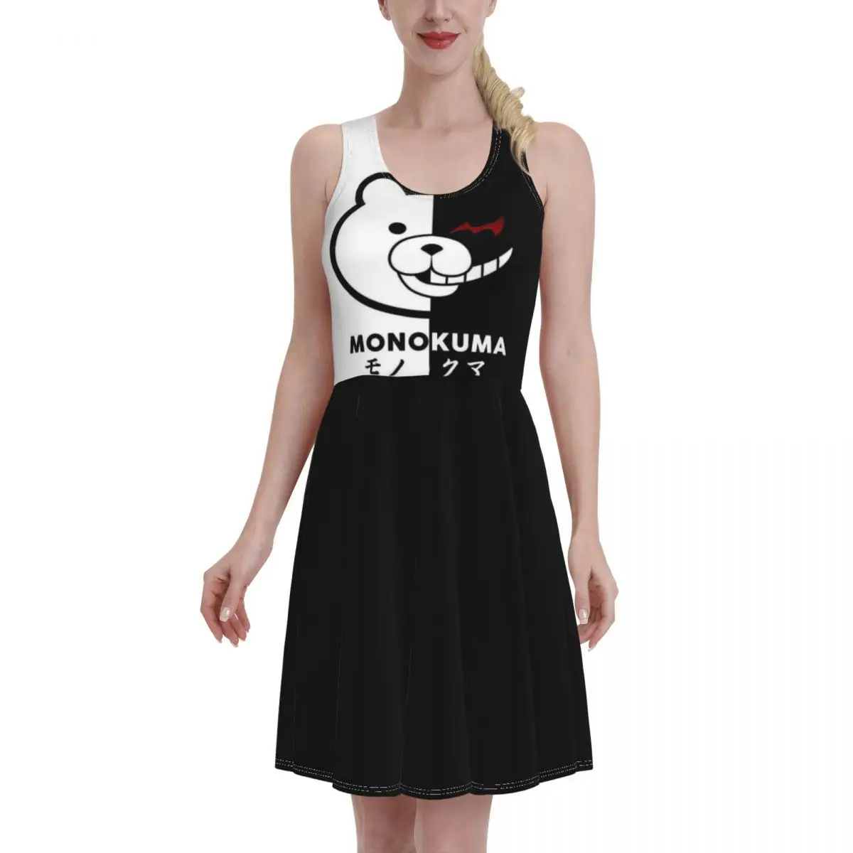 Summer 2021 MonoKuma Bearone Women Dresses Sexy O Neck Monobear Anime Print Beach Dress Sleeveless Sundress Robe
Summer 2021 MonoKuma Bearone Women Dresses Sexy O Neck Monobear Anime Print Beach Dress Sleeveless Sundress Robe