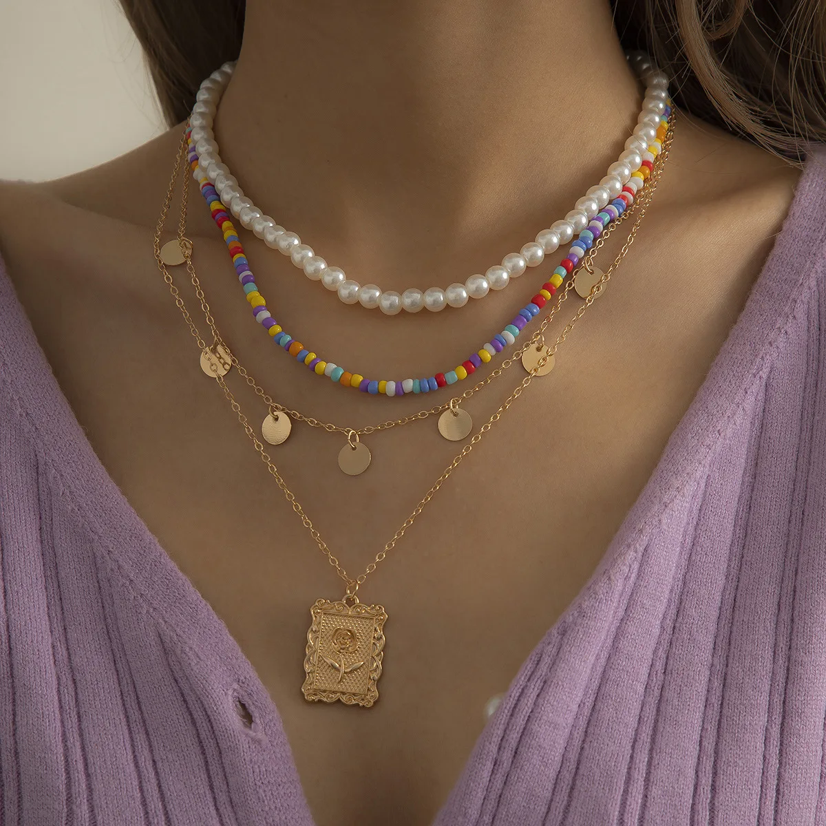 Women's Necklace Multilayer Color Beaded Bohemian Imitation Pearl Adjustable Fashion Jewelry
Women's Necklace Multilayer Color Beaded Bohemian Imitation Pearl Adjustable Fashion Jewelry