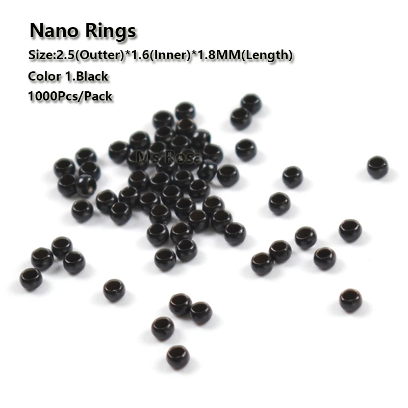 Нано микро-звено 2 5*1 6*1 8 мм 1000 шт./бутылка нано кольцо бусины микро звено наборы