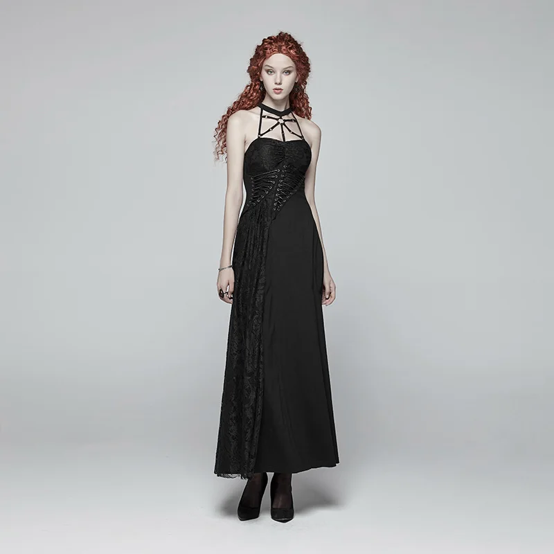 Women's Gothic Elastic Knit Lace Flower Net PU Leather Cord Hollow Out Sleeveless Long Dress Daily Wear Dress PUNK RAVE
Women's Gothic Elastic Knit Lace Flower Net PU Leather Cord Hollow Out Sleeveless Long Dress Daily Wear Dress PUNK RAVE