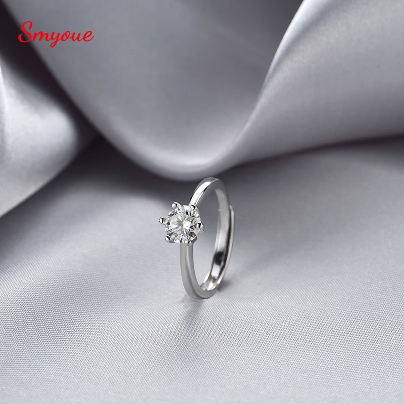 Smyoue Wedding jewelry S925 Sterling Silver Six-claw Inlaid D Color Moissanite 1 Carat Ring Female Open Adjustable Single Ring
Smyoue Wedding jewelry S925 Sterling Silver Six-claw Inlaid D Color Moissanite 1 Carat Ring Female Open Adjustable Single Ring