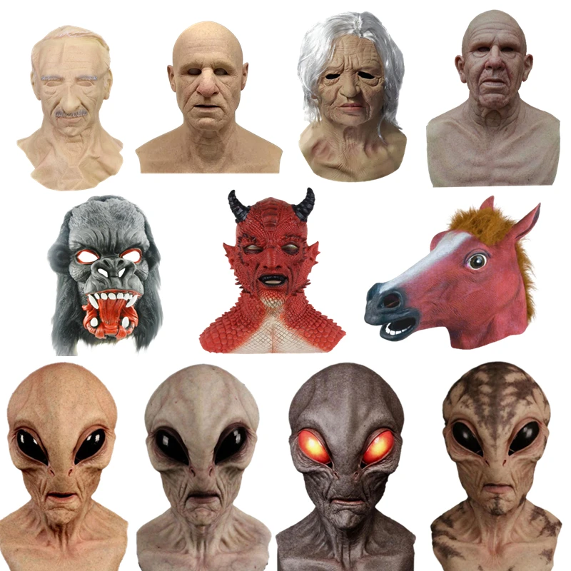 Simulation Adult Funny Mask Mascarillas Halloween Headdress Horror Masks Face Props Cosplay Monster Horse Head-mask Masque
Simulation Adult Funny Mask Mascarillas Halloween Headdress Horror Masks Face Props Cosplay Monster Horse Head-mask Masque