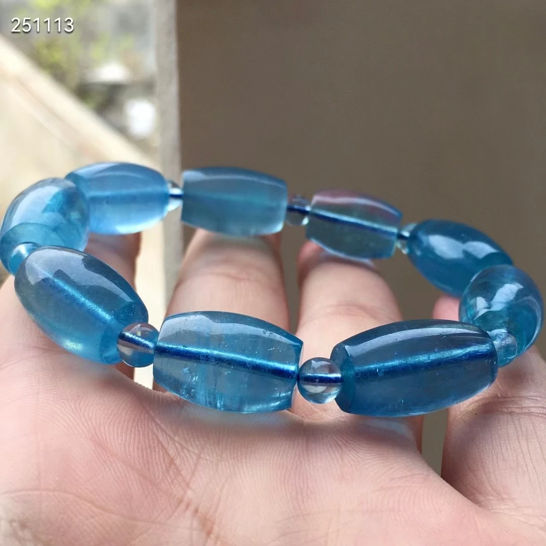 Natural Blue Aquamarine Barrel Carved Bracelet Women Men 17x11.5mm Stretch Crystal Clear Beads Bracelet Jewelry AAAAA
Natural Blue Aquamarine Barrel Carved Bracelet Women Men 17x11.5mm Stretch Crystal Clear Beads Bracelet Jewelry AAAAA