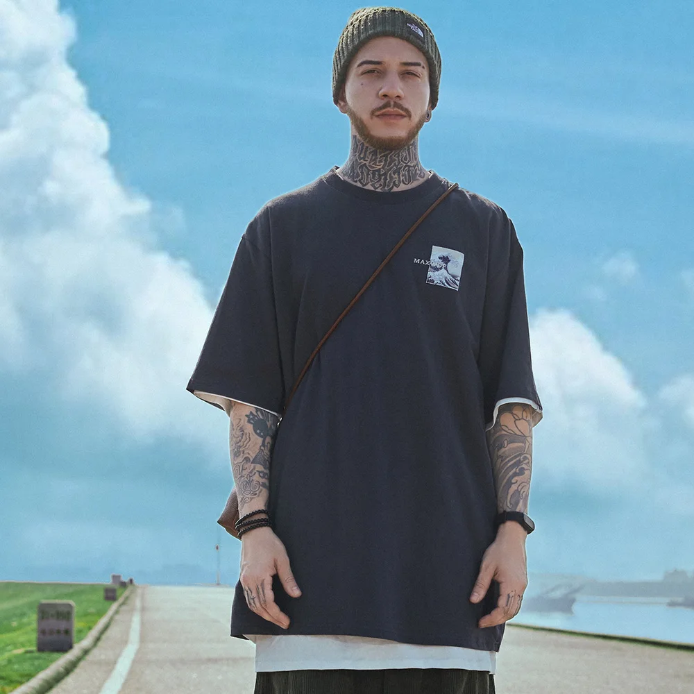 T-shirt Men Ukiyo-e Spray Print Casual Tee Shirts Cotton Baggy O-neck Tops Harajuku High Street Cool Streetwear Summer
T-shirt Men Ukiyo-e Spray Print Casual Tee Shirts Cotton Baggy O-neck Tops Harajuku High Street Cool Streetwear Summer
