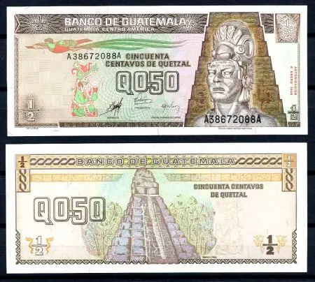 Банкнота Гватемала 0 5 кетцаль 1998