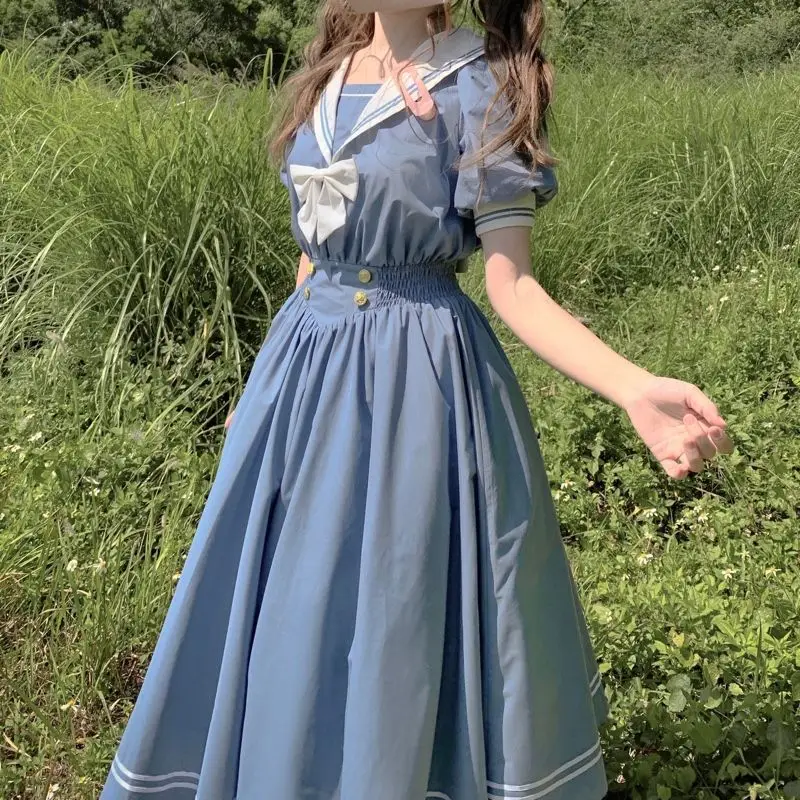 Harajuku Sailor Collar Navy Dress Japanese Lolita Sweet Bow-knot Girl retro Cotton Kawaii Preppy Style Long Sleeve Dress
Harajuku Sailor Collar Navy Dress Japanese Lolita Sweet Bow-knot Girl retro Cotton Kawaii Preppy Style Long Sleeve Dress